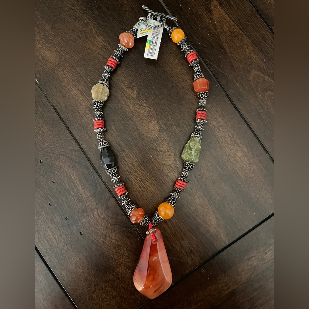 NWT - Vintage Natural Mixed Gemstone Statement Necklace